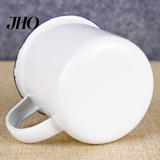 Kitchen Cup 120/240/350/500ML Vintage Enamel Mug with Handle Heat-resistant Large Capacity Tea Milk Water Coffee Drinking Retro Decoration 1960s Style