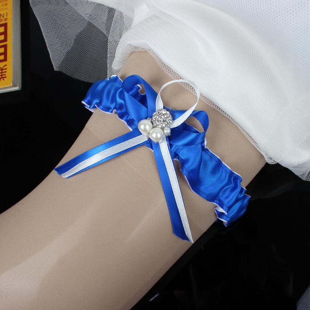 Bridal Garter Belt Set Leg Rings Bowknot Faux Pearls Wedding for Ceremony