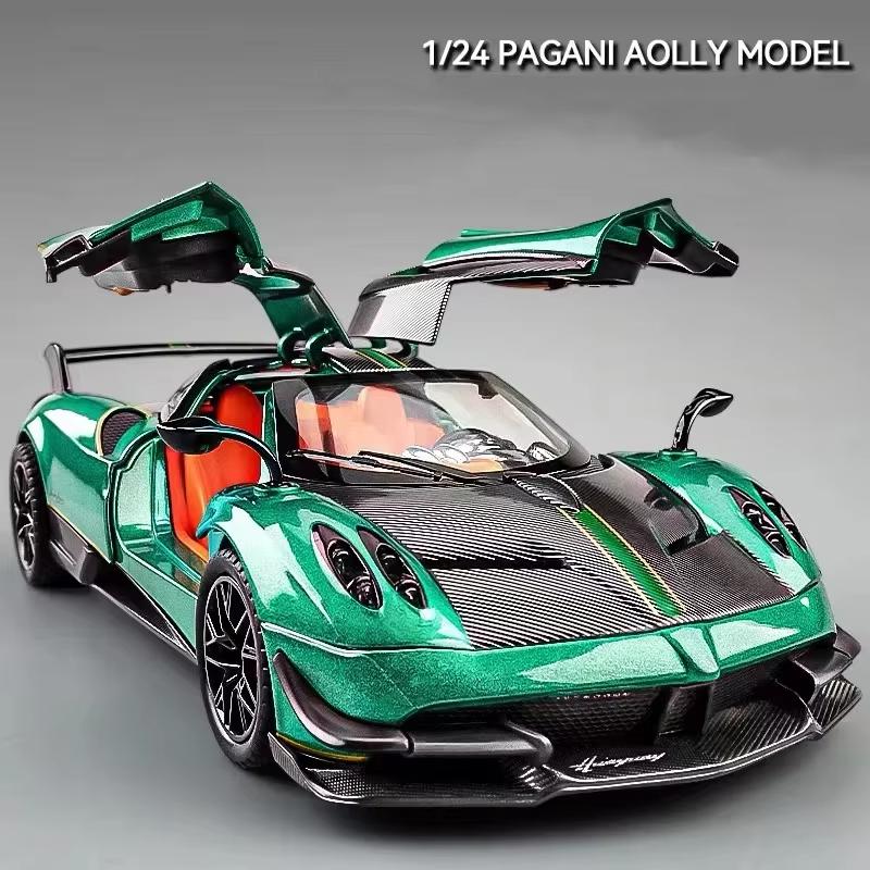 1:24 Pagani Huayra BC Alloy Sports Model Diecast Metal Racing Car Vehicles Model Simulation Sound Light Collection Kids Toy Gift