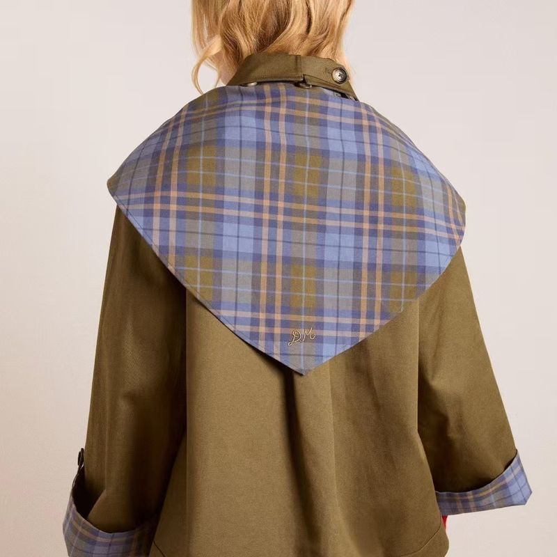 Za Autumn and Winter New Arrivals Women's Clothing Zr European and American Style Fashionable Simple British Plaid Reversible Lapel Scarf Coat