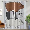 Cute Baer Window Curtain for Room 2 Panel Shades Partition Elegant Room Curtains Home Interior Curtains Halloween Decoration