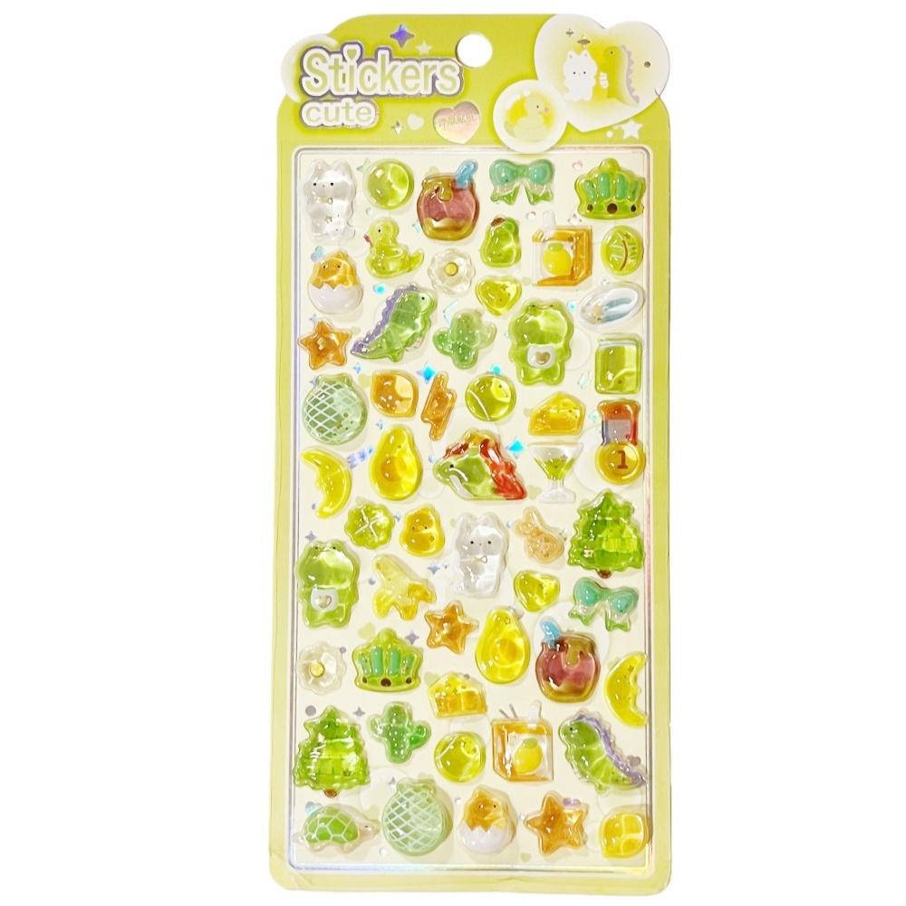 

3D Jelly-Colored Japanese Stickers, Animation Stickers For Diy Decoration, Journals And Scrapbooks, Cute Kids Stickers