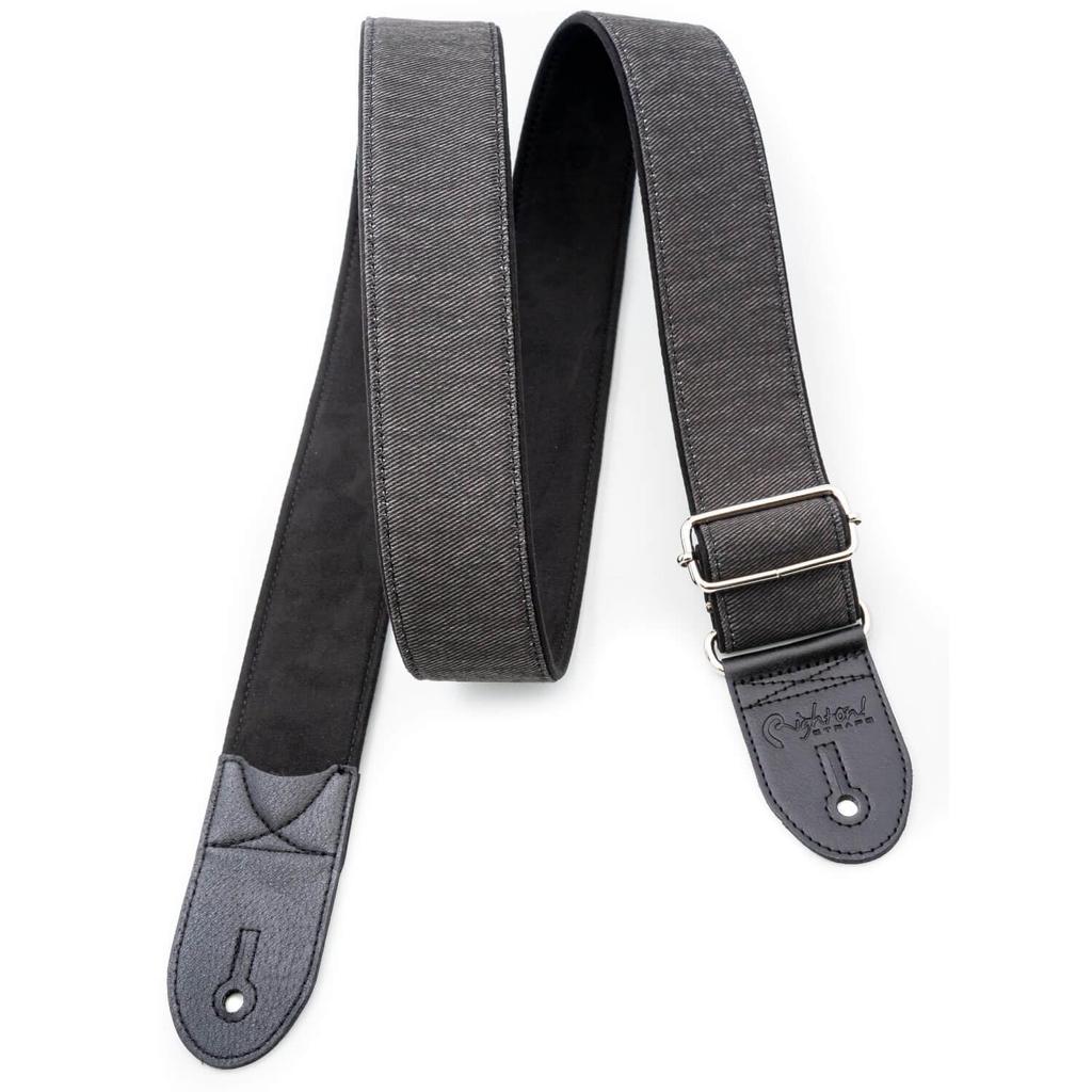 Straps 5cm BLACK RightOn! Guitar/Bass Strap, Wide, 80-145cm, DENIM-50