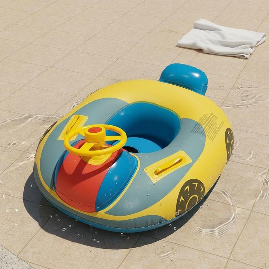 Baby Boat Inflatable with Steering Wheel Car Pool