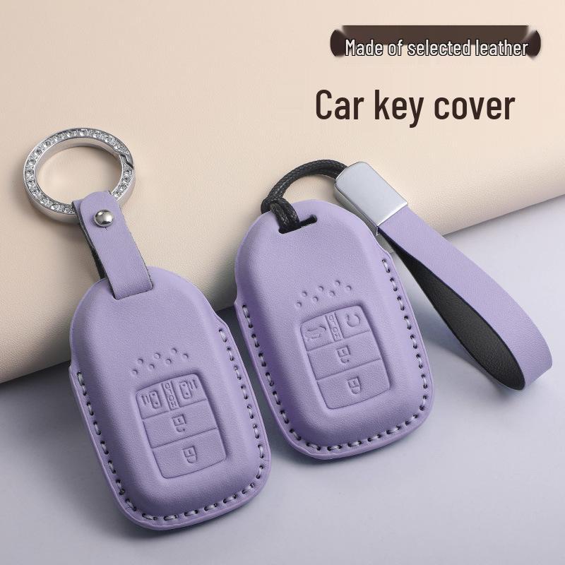 Fits 24 Honda Models: Key Case for CRV, Binhzhi, XRV, XR-V, HR-V, Haoying, Civic, UR-V, Accord, and Lingpai - Textured Purple