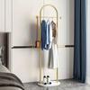 Metal Free Standing Clothes Hanger with Marble Base - Uncharged, Minimalist Bedroom Floor Mount Coat Rack with Storage Shelf