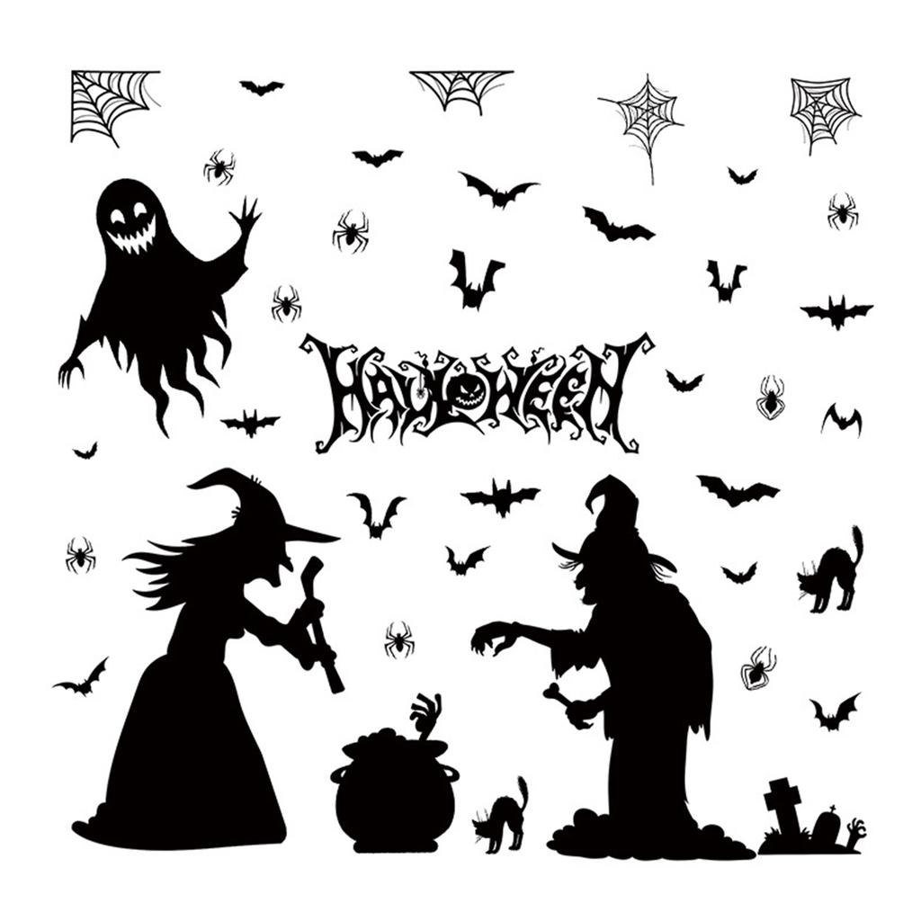 Halloween Window Clings Haunted House Ghost Pumpkin Window Stickers Decals Festive Decorations for Home Party