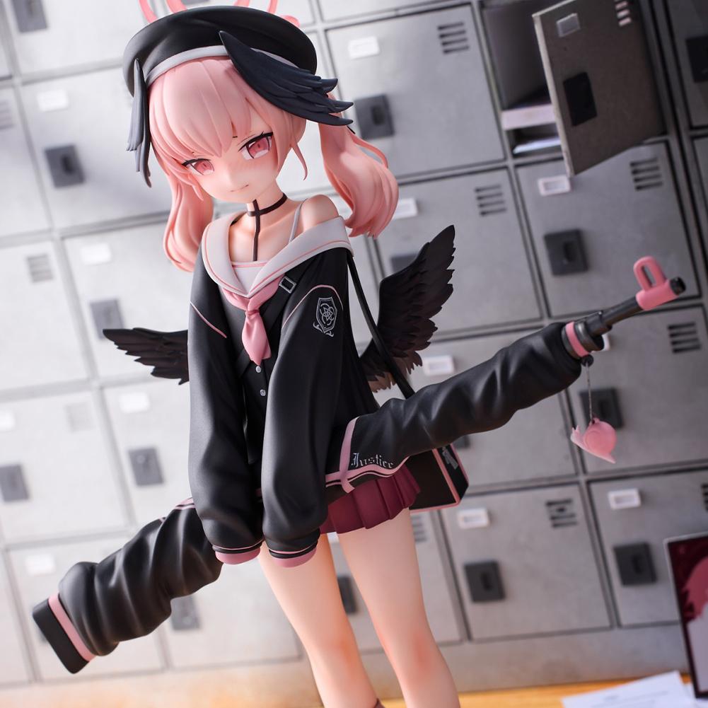 22cm Anime Shimoe Koharu Action Figurine Anime Cute Pink Uniform Girl Figures Kawii Sailor Dress Shimoe Koharu Statue Toys Gifts