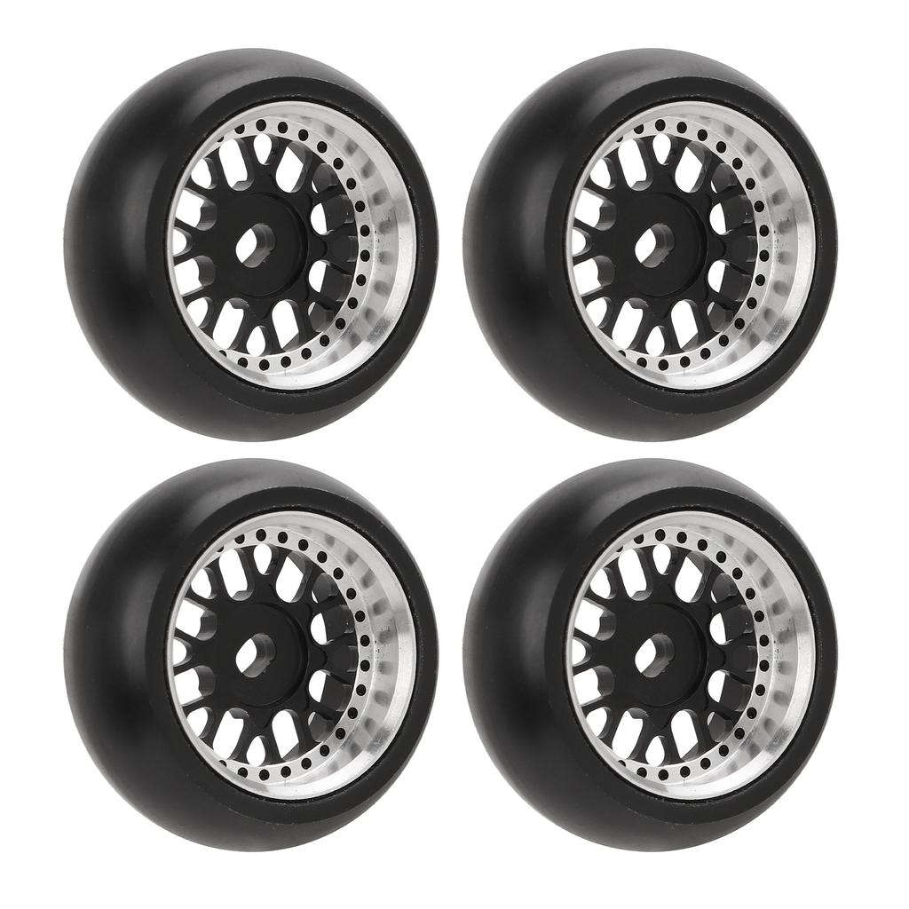 4pcs RC Drift Tire Aluminum Alloy Stable Flexible Drift Car Tyre for Wltoys 1 28 RC Car