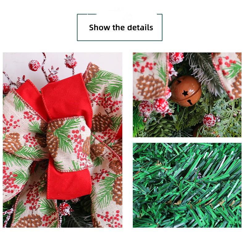 Christmas Bell Tree Red Berry Pine Needle Wreath For Fornt Door Hanging Door Window Ornaments Xmas Pendant Christmas Decoration