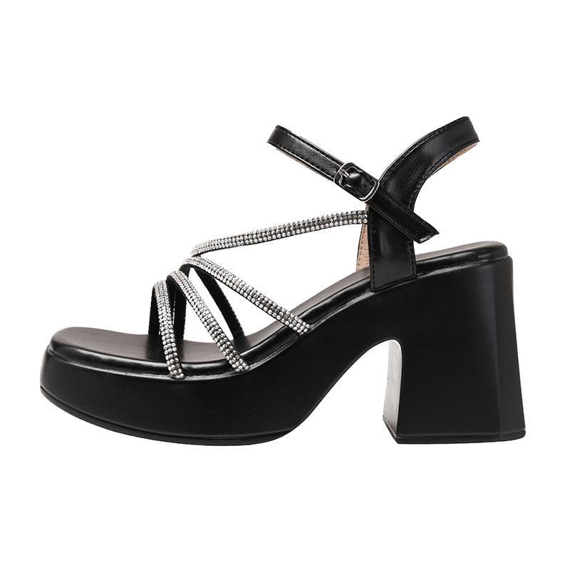 Fashion Casual Muffin Bottom with Skirt Thick Heel High Heels One Word with Beach Shoes Women's Light Sandals