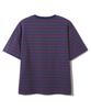 BASEMOMENT Striped Border Crop T-Shirt Blue