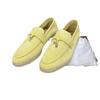 2025Dingpeng Women's Casual Slippers British Style One Step Lazy Shoes Flat Bottom Fleece Embellished Pendants Leisure Shoes