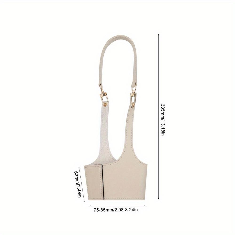 Ärmel Tragbare Flasche Wasserbeutel Kaffeetassenhalter Leder-Schlingenträger Tasche Milchteetassenband Mit Griff Getränketassenbeutel