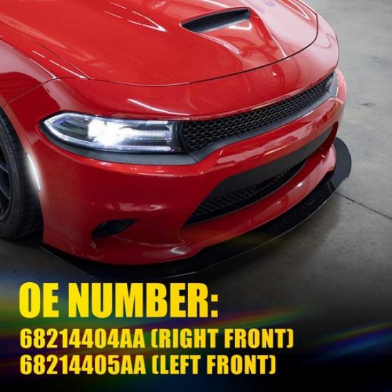 2X Front Smoked White LED Bumper Side Marker Lights For 2015- Dodge Charger