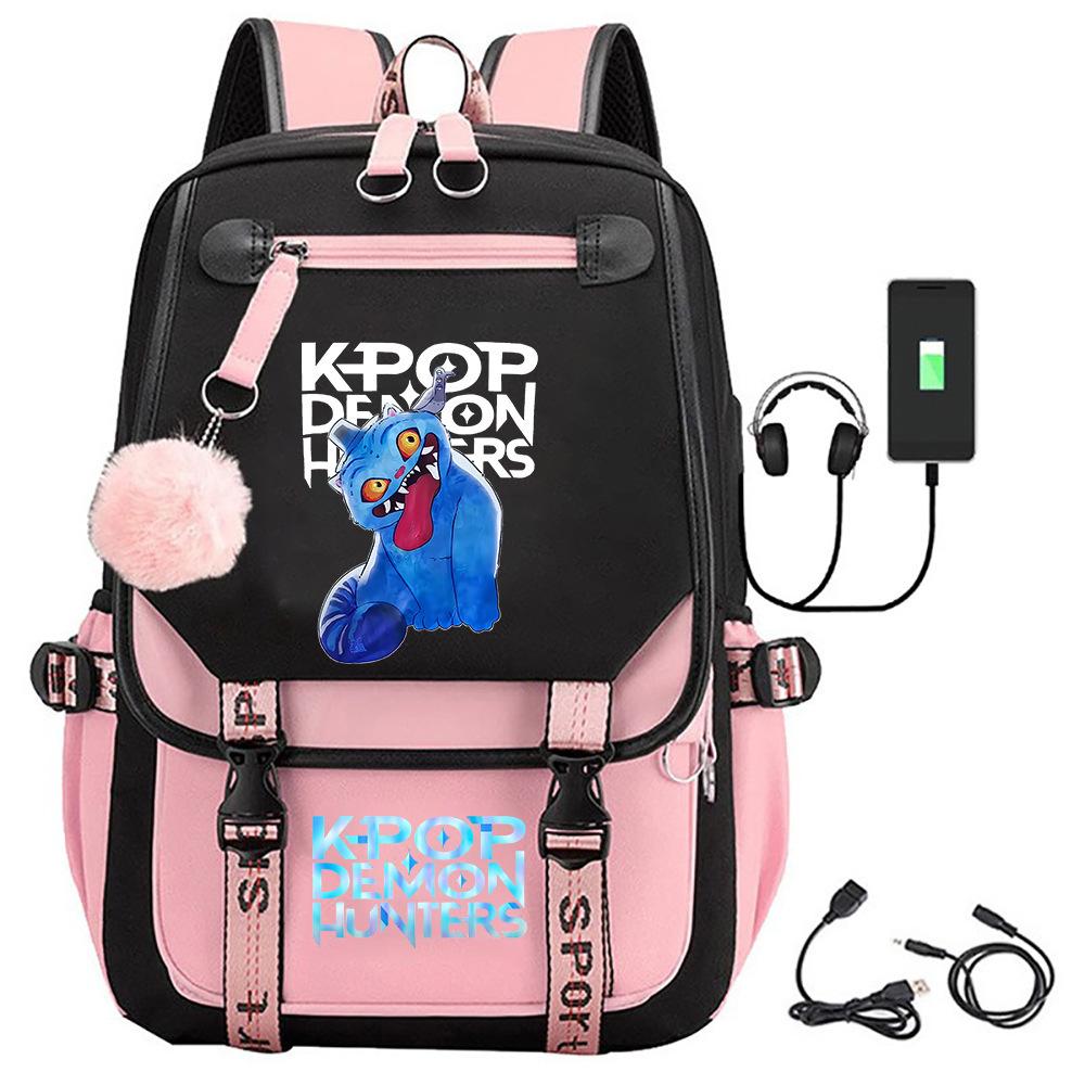 Witch Hunter Cartoon Printing Middle School High School Student School Bag Strap USB Multifunctional Backpack