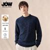 JOW Men's Thickened 100% Wool Mock Neck Knit Sweater