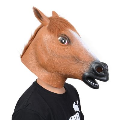 Halloween Brown Horse Head Mask Props Brown Horse Head Mask Animal Latex Mask