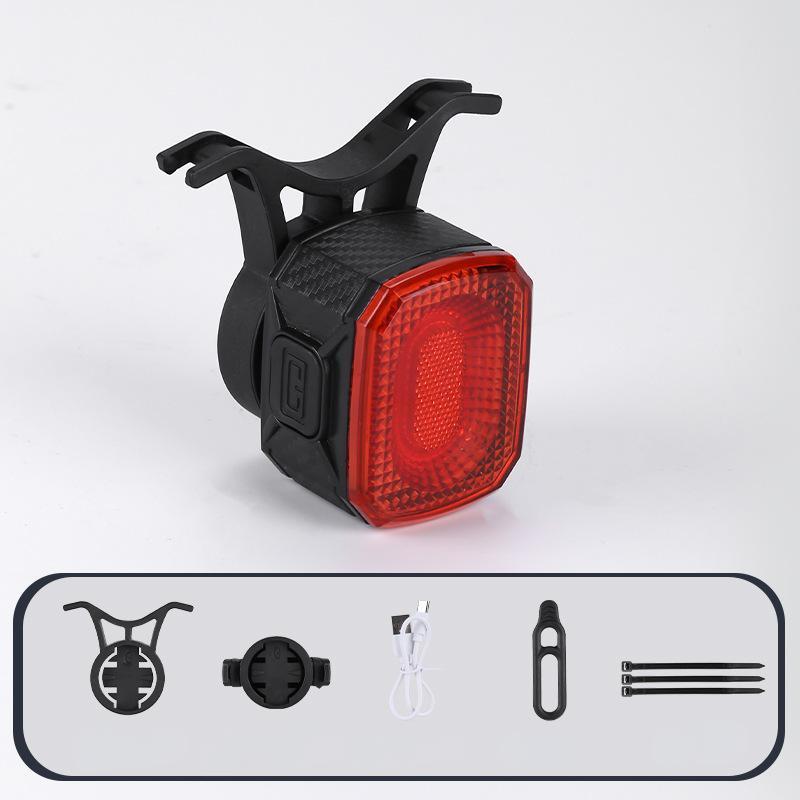 Bike Tail Light Brake Sensing USB Rechargeable Bike Rear Light Waterproof Cycling Safety Warning Light for Night Riding
