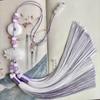 Chinese Style Peace Buckle Lotus Double Color Tassel Fringe Trim Beaded Sewing Accessories For Hanfu Waist Pendant