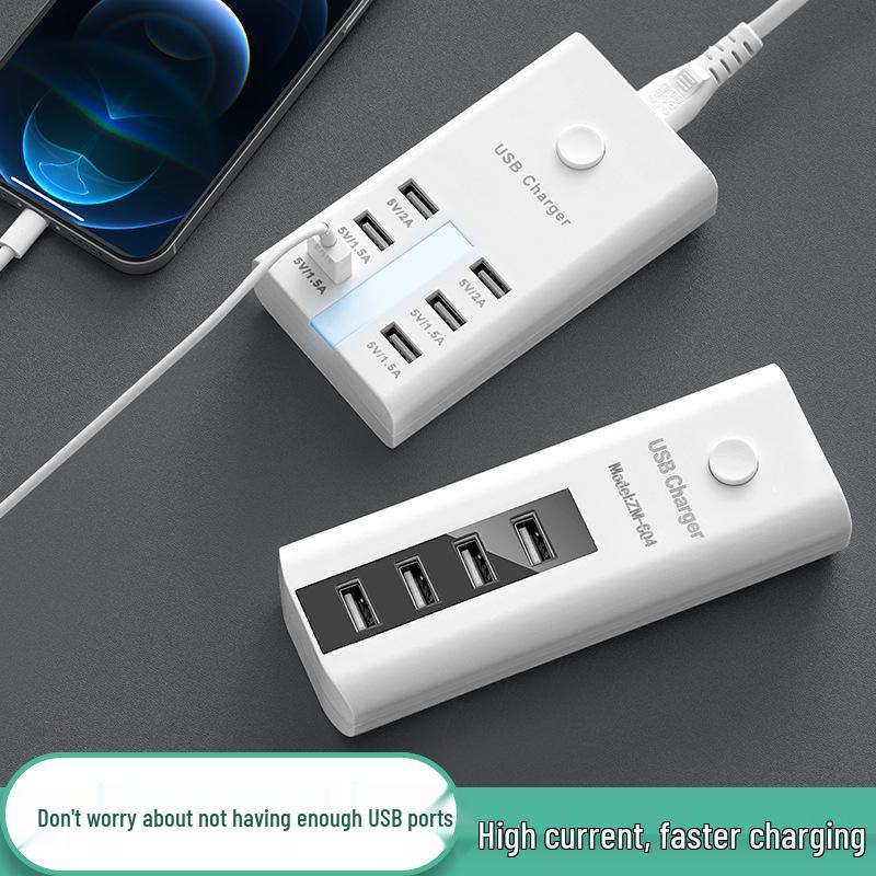 Travel Power Strip with Multi-USB Ports and Extension Cord
