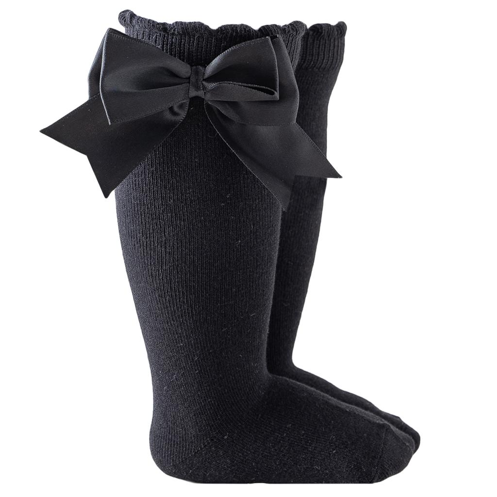 Infant Baby Girls Cute Bow Knee High Socks Cotton Baby Toddler Bowknot Solid Color Socks Kid Breathable Sock 0-2Y