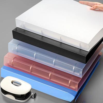 NEW A4 4-hole D-type Clip Clip Blue  Folder Perforated Transparent Binder Folder A4 Folder