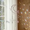 Crystals Suncatcher, Hanging Moon Butterfly Sun Catcher with Glass Prisms for Windows, Healing Crystal Decor for Home, Gift for Christmas Birthday