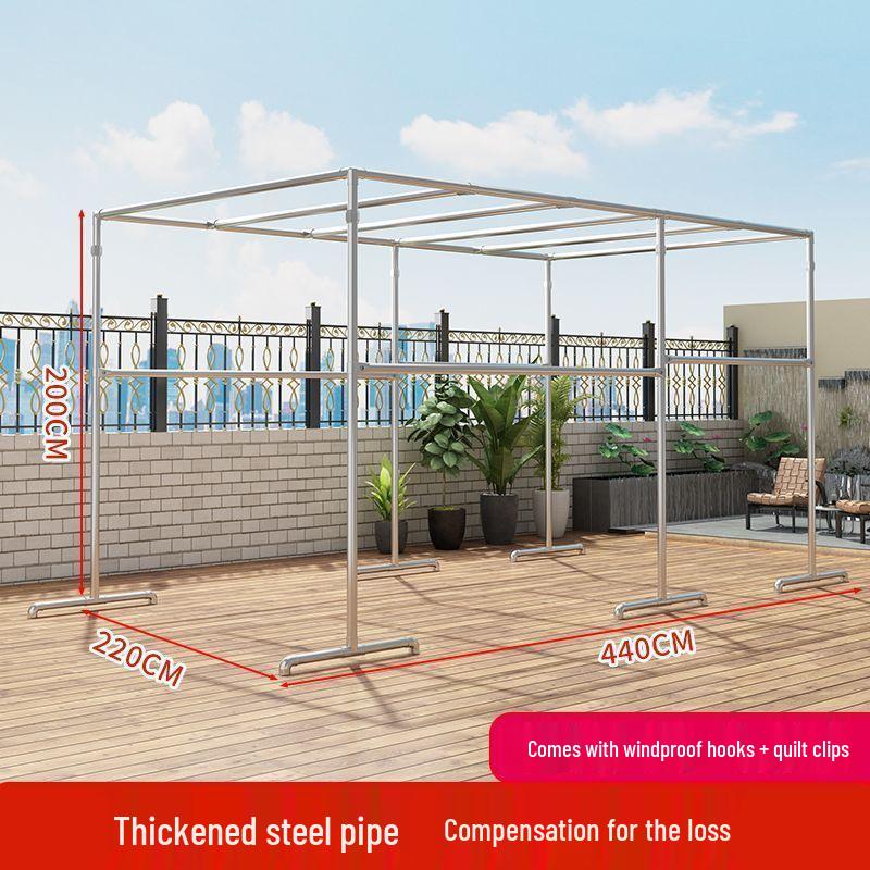 Steel Floor-Standing Windproof Balcony Quilt Drying Rack