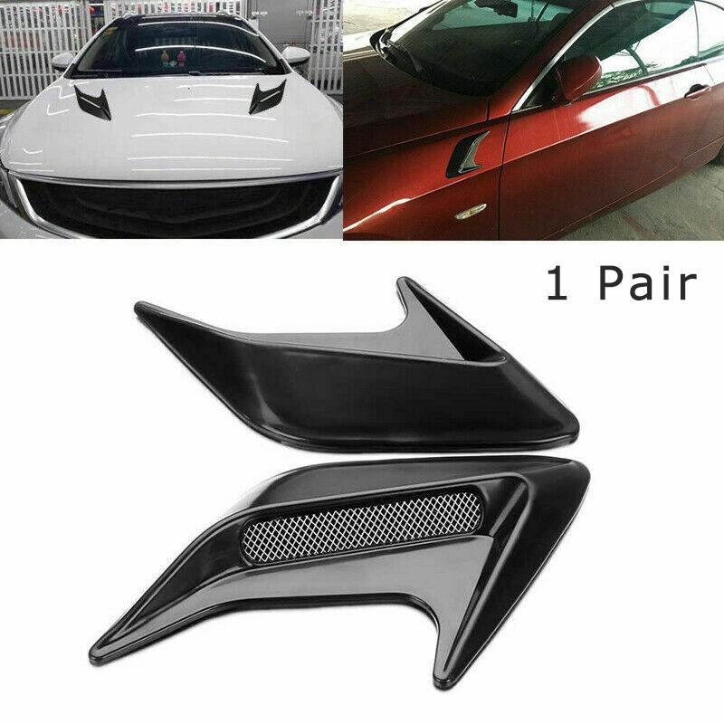 

2Pcs Car Decorative Side Vent Air Flow Fender Intake Mesh Grill Stickers Black Great Decorations More Ornamental