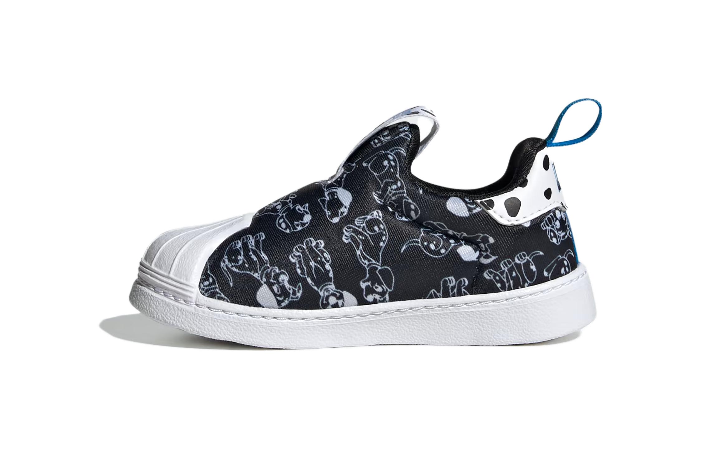 

Disney x Adidas Originals SUPERSTAR 360 Comfortable Abrasion Resistant Low top Toddler Shoes Black White ID9711 24