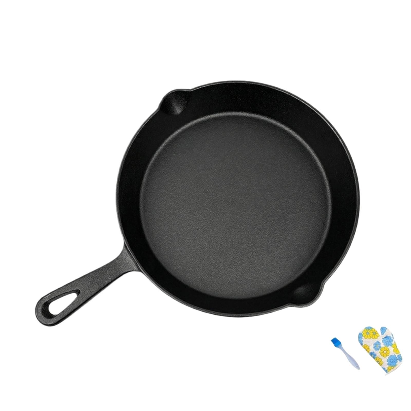 Набор чугунных сковородок с предварительной обработкой, Коллекция антипригарных сковородок для дома чёрный