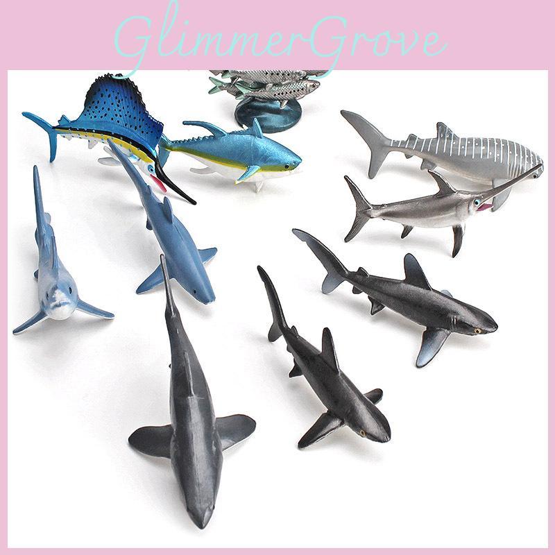 Pvc Ocean Fish White Shark And Whale Collection For Aquarium Decor And Marine Observation