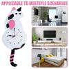 Cat Pend-ulum Wall Clock Cute Cat Clock With Movable Wagging Tail Wall Clock Silent Clock Decoration For Bedroom Living Room
