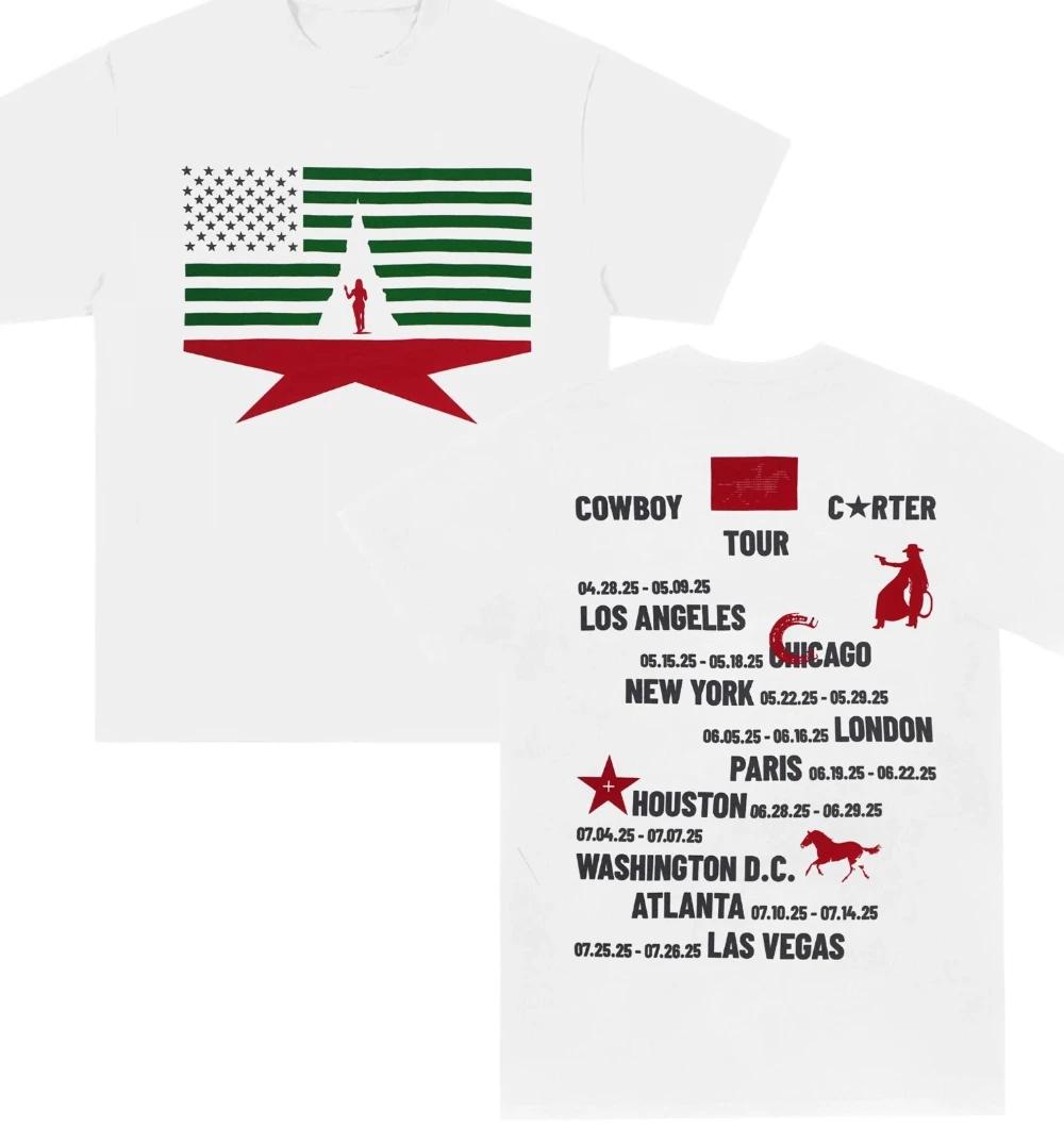 

2025 Beyonce Cowboy Carter Tour London T-shirt Fashionable Women s Printed Daily Casual Wear S