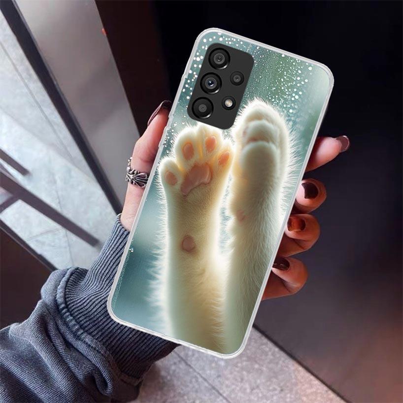 

Pink Cat Hand Paw Phone Case For Samsung Galaxy A12 A52S A42 A32 A22 A51 A50 Note 20 Ultra 10 S10 Plus A71 A70 A31 A30 A10S Gala Samsung A72