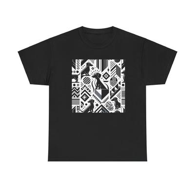Maglietta Unisex per Adulti Dachshund Monocromatico Design Grafico Amante dei Cani T-shirt