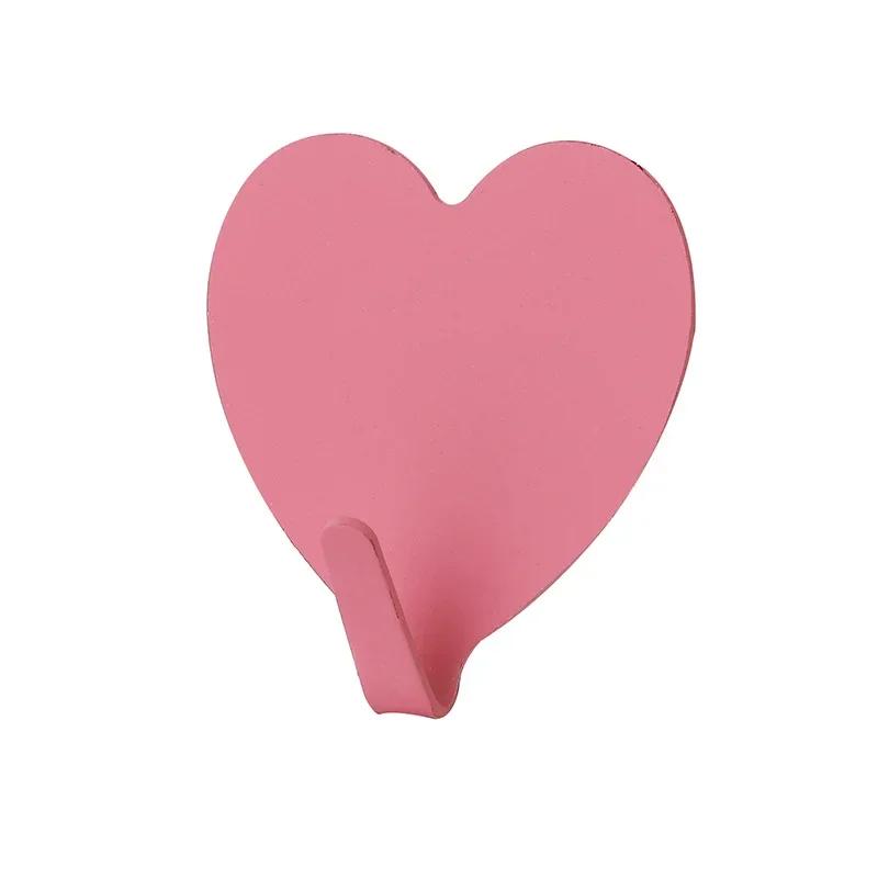 Creative Heart-shaped Hook Girly Heart Pink Love Peach Heart Stainless Steel Hook Soft Girl Room Decoration Hooks Accessories