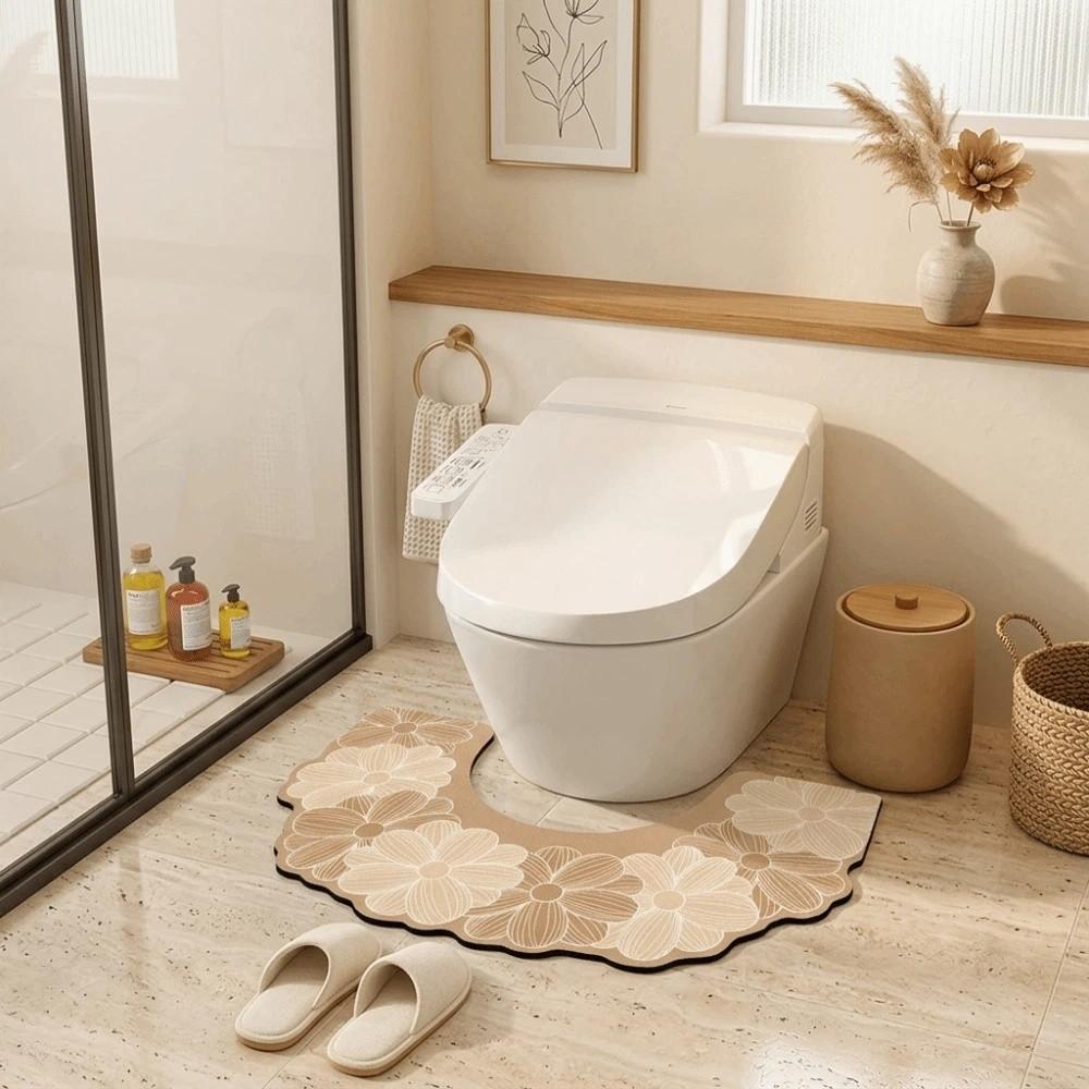 Quick Drying Toilet Mat Water Absorbing U-shaped Floor Mat Floor Pad Door Mat Carpet Bedroom