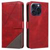 For iPhone 15 Pro Case Shockproof Geometric Lines PU Leather Phone Cover