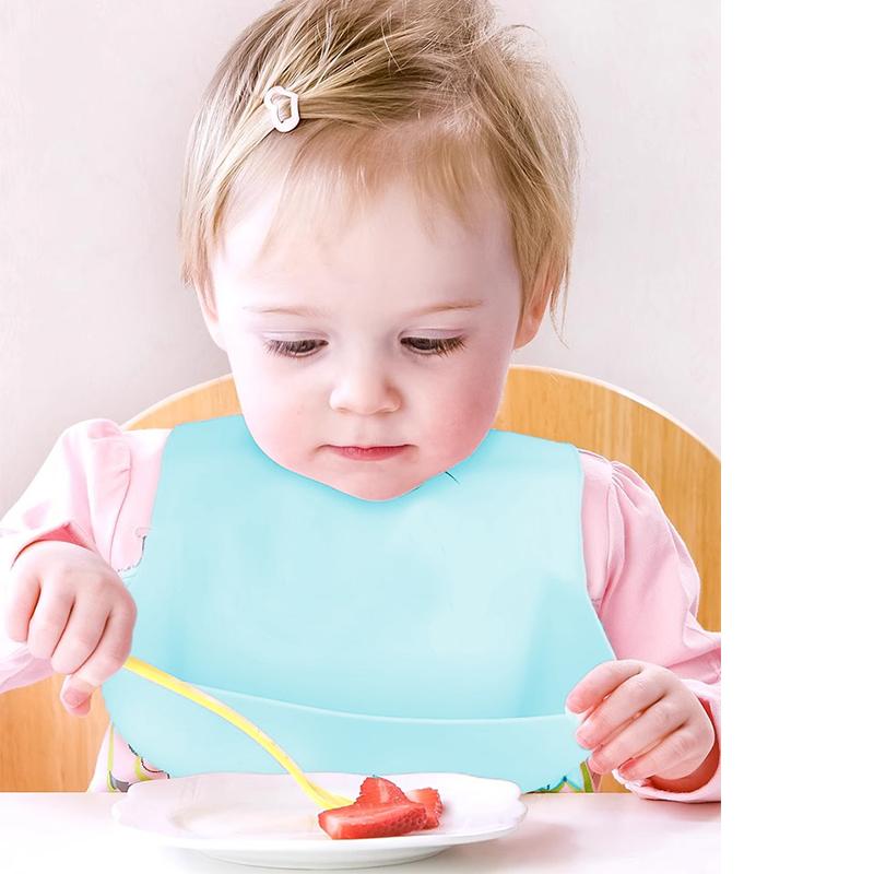 1/2pcs Food Grade Infant Eating Bibs Simple to Clean Baby Drool Towels Waterproof Children