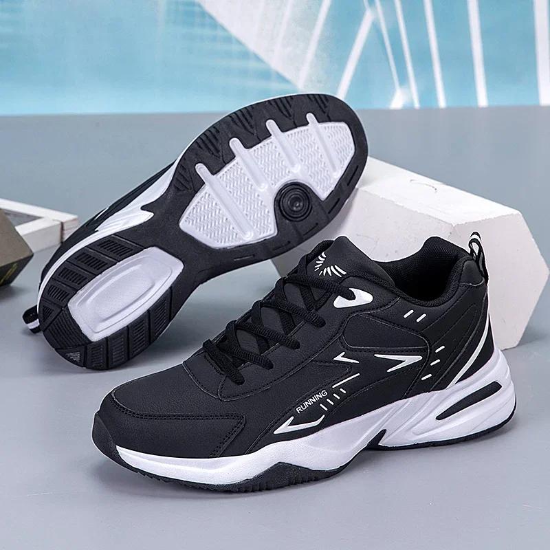 Thick Sole Versatile Clunky Sneaker for Men 2024 New Trend Mesh Lace Up Breathable Casual Sports Shoes