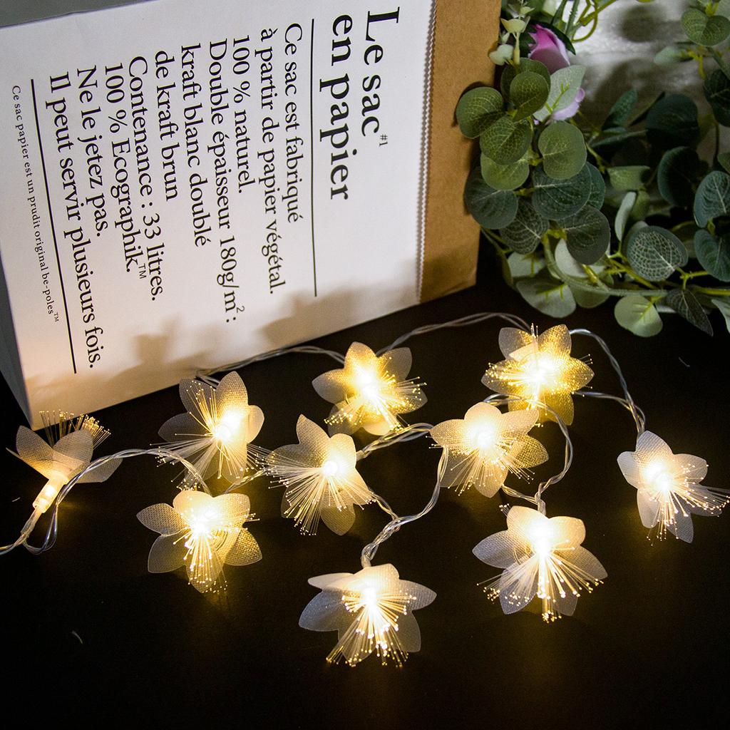 Plumeria Flower String Lights Artificial Plumeria Flower Battery Powered Fairy Starry Light for Wedding Christmas Party Supplies