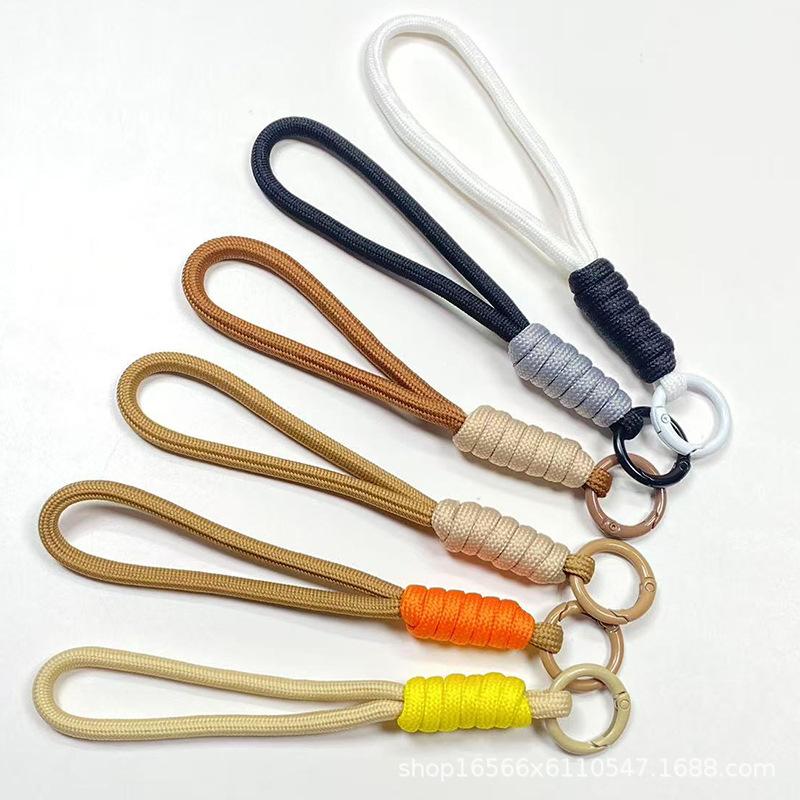 Eenvoudige Mobiele Telefoon Lanyard Kleur Gevlochten Sleutelhanger Lanyard Kleur Matching Mobiele Telefoon Touw Waterbeker Touw Schooltas