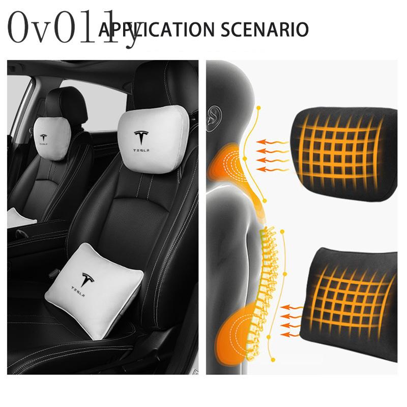 Zertifiziert original Für Tesla Model Y Juniper Tesla Model 3 S Highland Innenraum Auto Zubehör Auto Wildleder Kopfstütze Lendenkissen