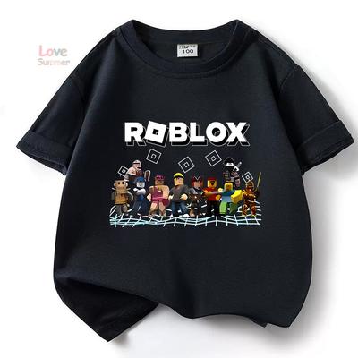 Camiseta Infantil para Niños Juego Robloxing Camiseta Deportiva de Algodón Niño Dibujos Animados Unisex Manga Corta Casual Calle Harajuku Ropa
