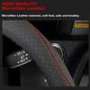 Microfiber Leather DIY Car Steering Wheel Cover Breathable Anti-slip 38cm 15inch w/ Needle Thread Interior Accessories