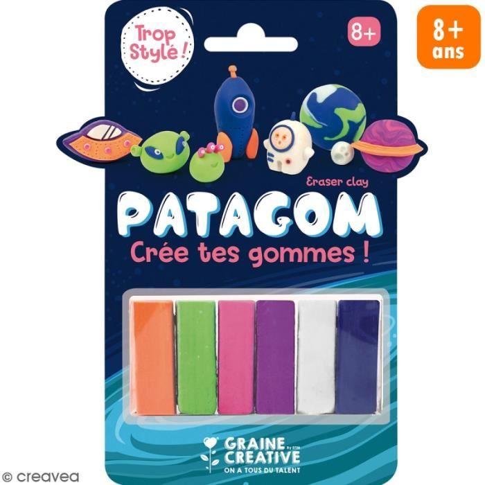 Jeu de création de gommes - Patagom Cosmos - 6 couleurs - Thème extra-terrestres, planètes et fusées