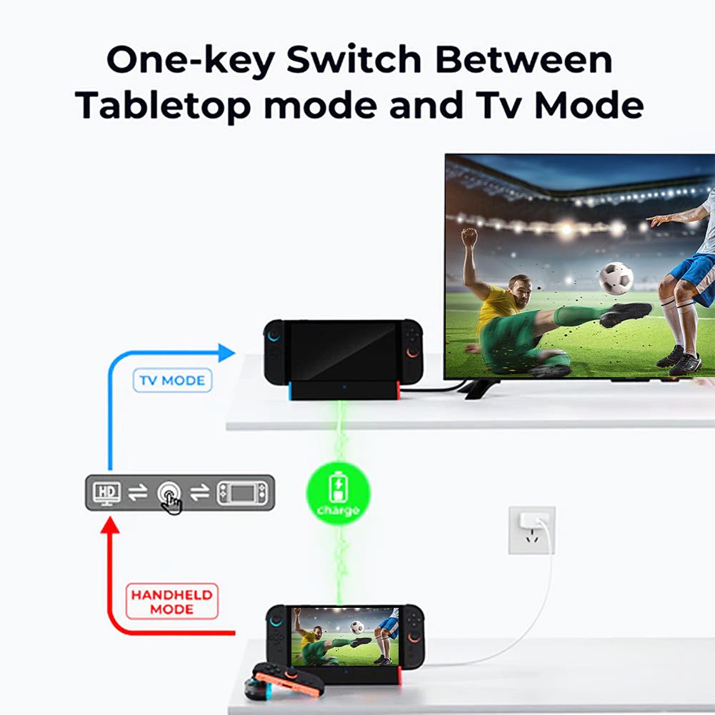 TV Dock Station Charging Stand W/ 4K HDMI-compatible Output/Type C Port/USB Port Charging Station for Nintendo Switch2 2025