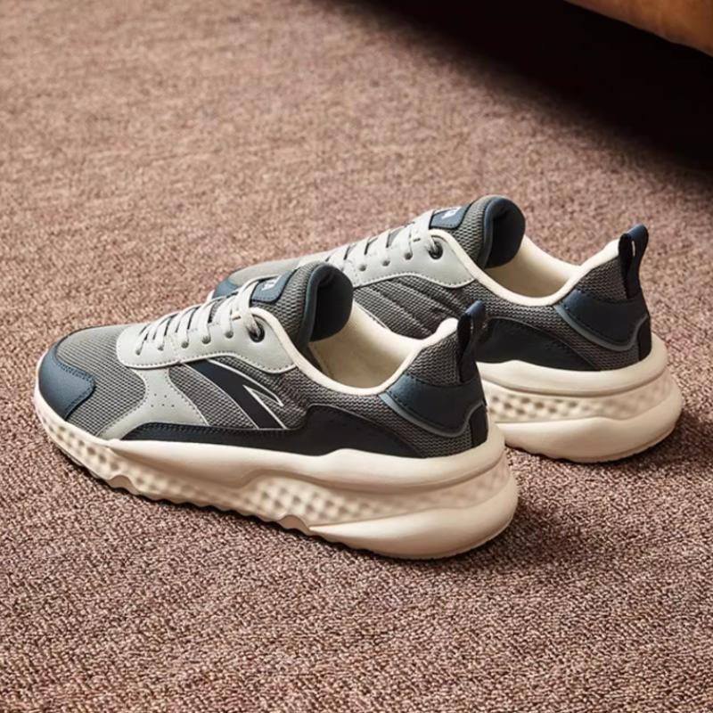 Anta Ungezügelte Serie Bequem Vielseitig Verschleißfest Rutschfest Niedrig geschnitten Freizeit schuhe Herren Sneaker Blau Grau 912448816-1